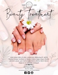 Beauty Treatment, Nail tech logo Flyer template
