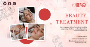 White Beauty Treatment Anuncio de Facebook Template