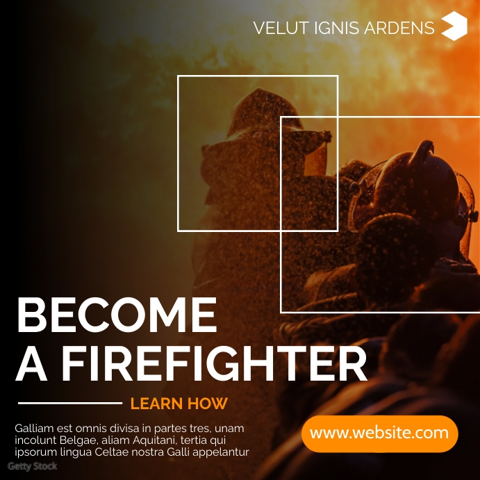 Advertisement Fireman become a firefighter minimal advertising inst Template | PosterMyWall