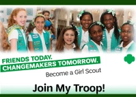 Become a Girl Scout Postcard template