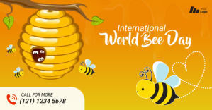 bee day social media post Facebook 共享图片 template