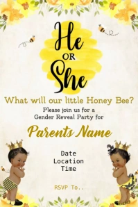 Bee Gender Reveal template