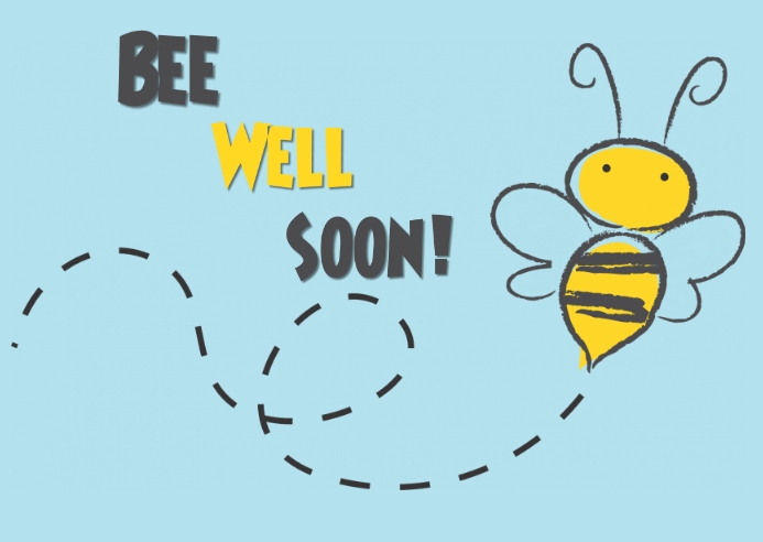 Bee Well soon! Postcard template