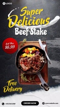 Beef Stake Reel Ads template