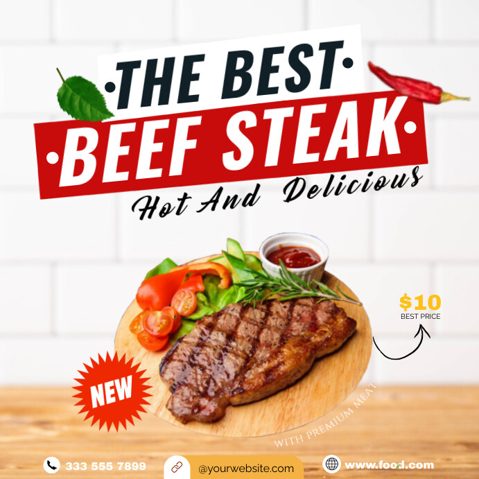 Beef Steak Template | PosterMyWall