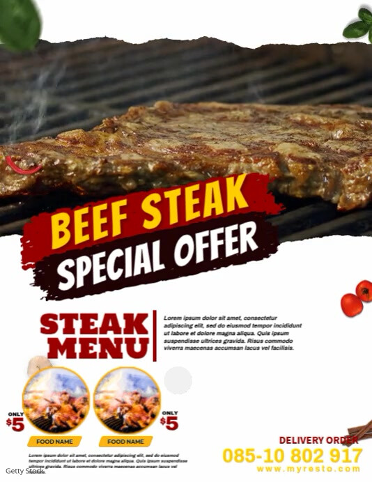 Beef Menu Label Beef Steak Menu Video Ads Template | PosterMyWall