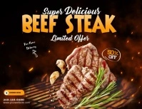 Beef Steak Sale Video Рекламная листовка (US Letter) template