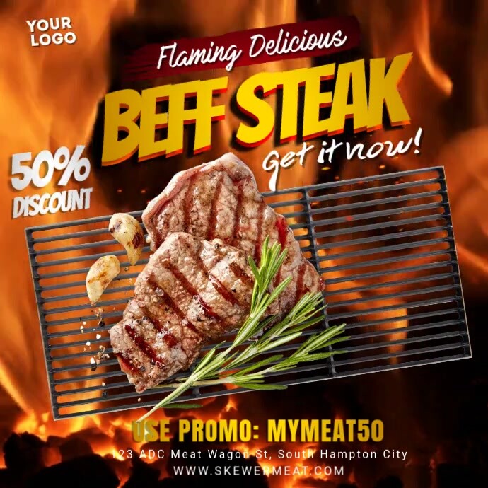 Beef Steak Video Post Instagram template