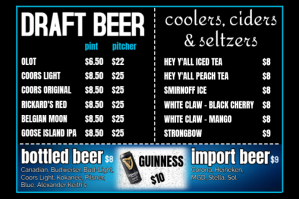 Beer & Coolers - Drink Menu Etykieta template