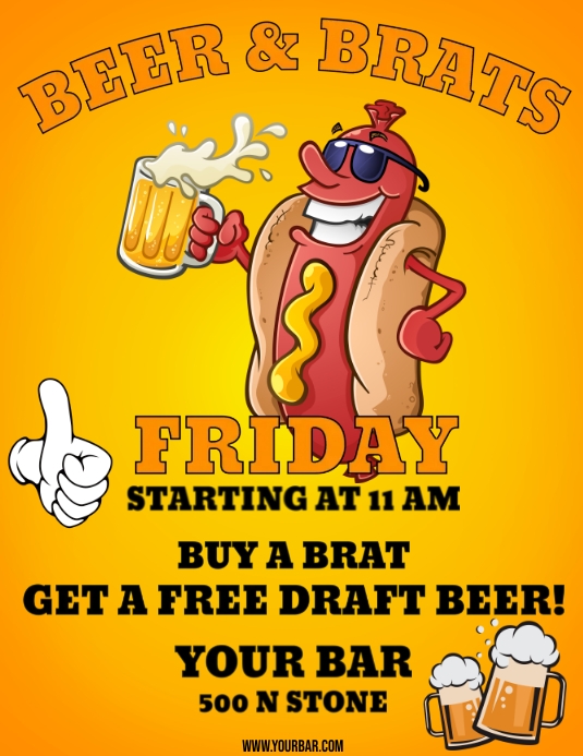 BEER & BRATS Flyer (US Letter) template
