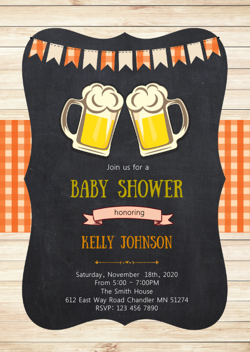 Beer A Baby Is Brewing Shower Invitation Template Postermywall
