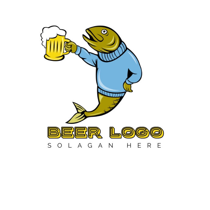 BEER and fish logo Template PosterMyWall