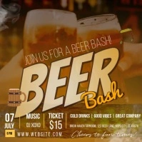 Beer Bash Flyer Template – Bold Craft Brew Party Design Quadrato (1:1)