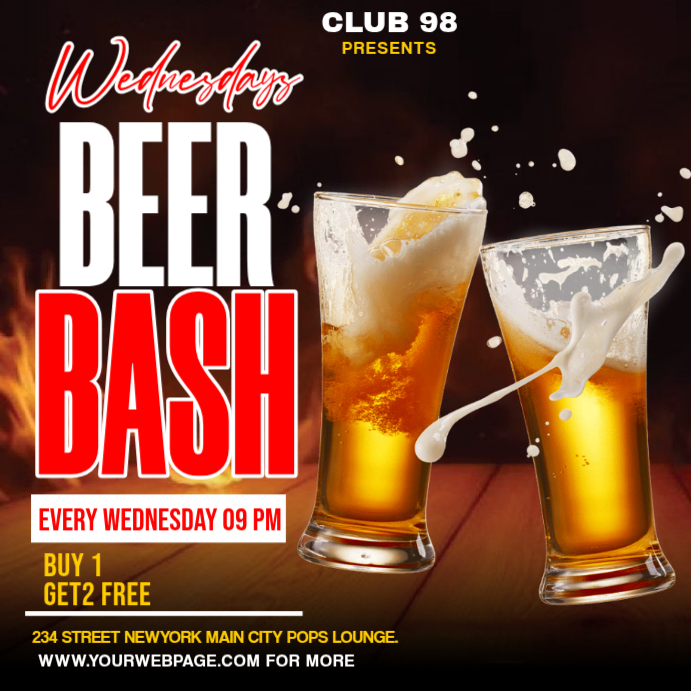 Beer Bash Posters Instagram Post Template | PosterMyWall