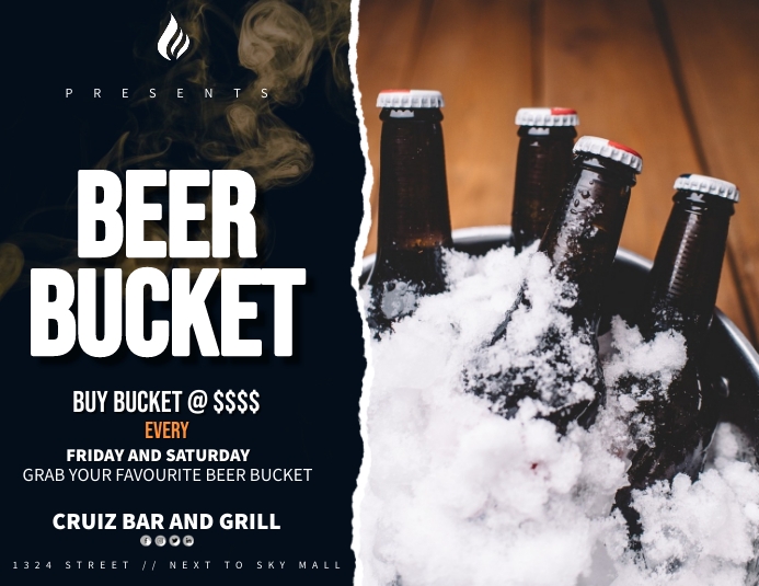 Bucket Collection Flyer BEER BUCKET Template | PosterMyWall