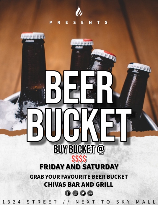 Bucket Collection Flyer BEER BUCKET Template | PosterMyWall