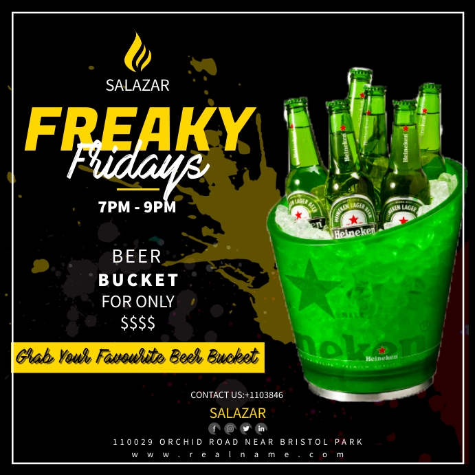 Plantilla de BEER BUCKET PosterMyWall