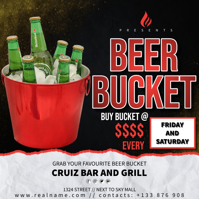Beer bucket Instagram Post template