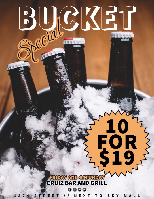 Bucket Collection Flyer BEER BUCKET Template | PosterMyWall