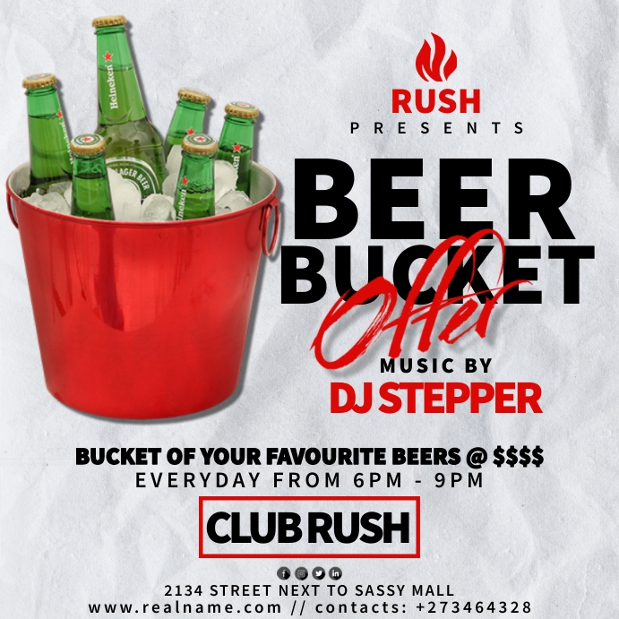 Bucket Nite Copy of BEER BUCKET | PosterMyWall