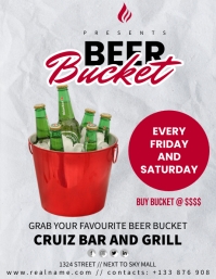 Bucket Collection Flyer White Beer Bucket Offer Flyers Template | PosterMyWall