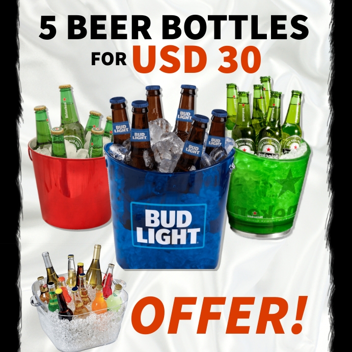 Copy of Beer bucket happy hour offer poster PosterMyWall