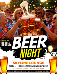 White Beer Night Flyer Template