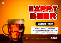 beer fest , beer night Kartu Pos template