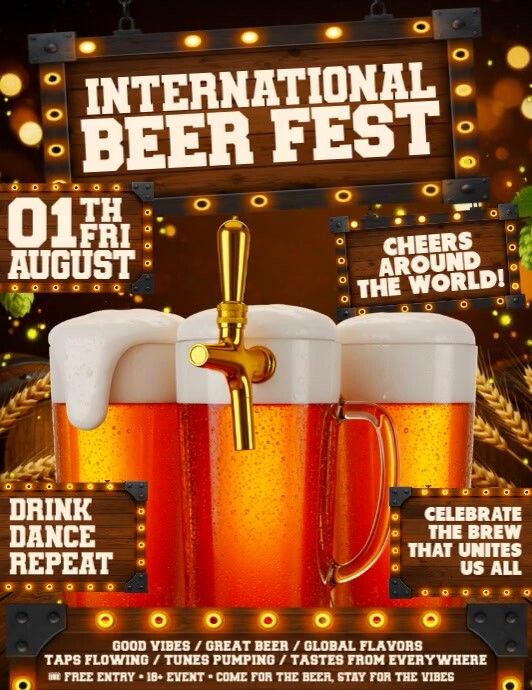 Beer Fest Live: Drink, Dance, Repeat Folheto (US Letter) template