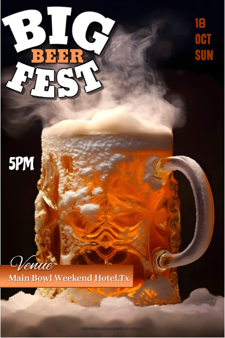 Beer Fest Party Happy Hour Weekend Poster Template | PosterMyWall
