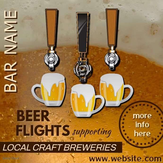 Beer Flight Sign Copy of Beer Flights Bar Ad Video | PosterMyWall