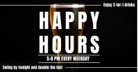 Beer Happy Hour Announcement with Glass in Ha template