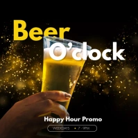 BEER HAPPY HOUr BAR TEMPLATE โพสต์บน Instagram