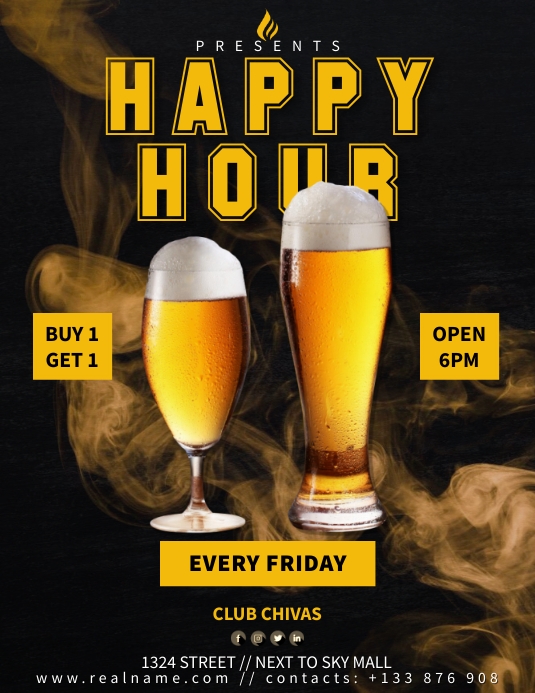 Copy of Beer Happy Hour PosterMyWall