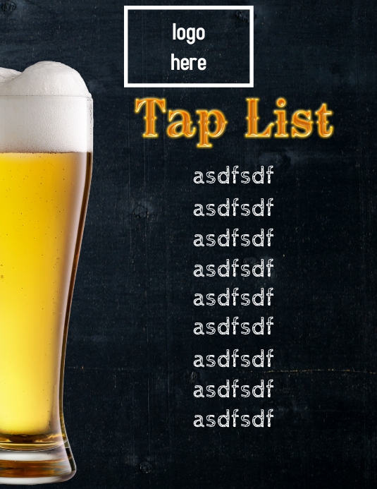 Beer List Layout Beer List Template | PosterMyWall
