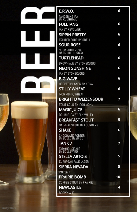 BEER list featured menu (2) Template | PosterMyWall