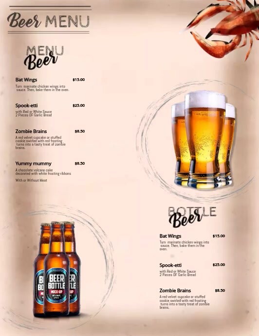 Beer Menu Template | PosterMyWall