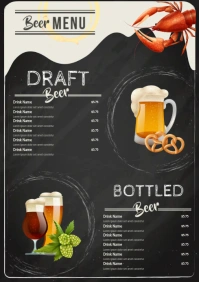 Beer Menu Flyer A4 template