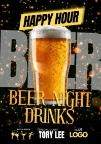 Beer Night Drinks A4 template
