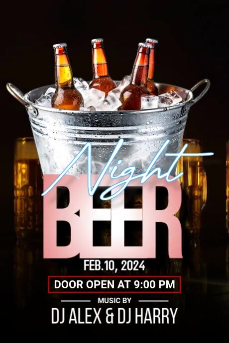 Beer Night Party Poster template