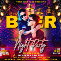 Beer Night Party Flyer Instagram Post template