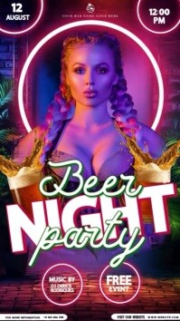 beer oktober fest night club party event design template Instagram Story
