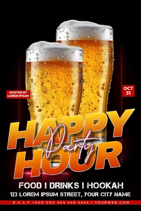 Beer Party Ads Poster template