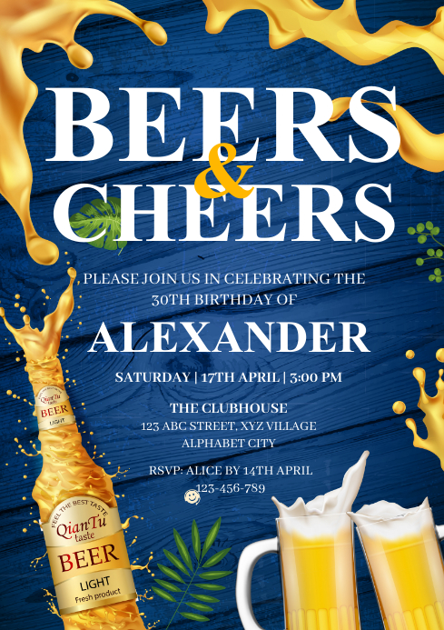 Beer Card Design Beer Tasting Party Invitations