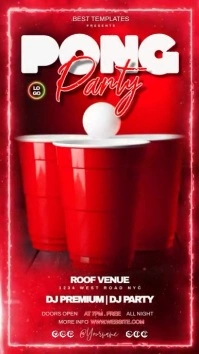 beer pong party night psd free template Historia de Instagram