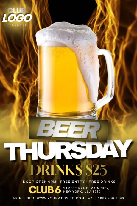 Beer Thursday โปสเตอร์ template