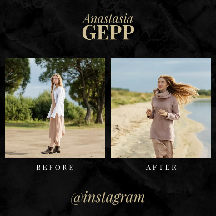 Before After Instagram Fashion Template Instagram-Beitrag