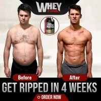 Before and After Workout Square (1:1) template