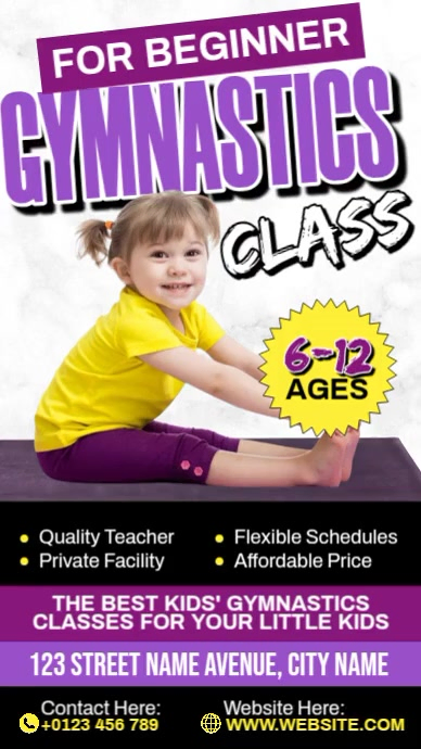 Beginner Gymnastics Class Instagram Reel template