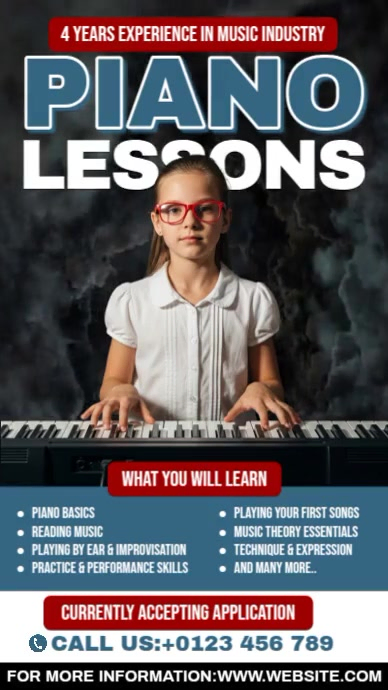 Beginner Piano Lesson Instagram Reel template